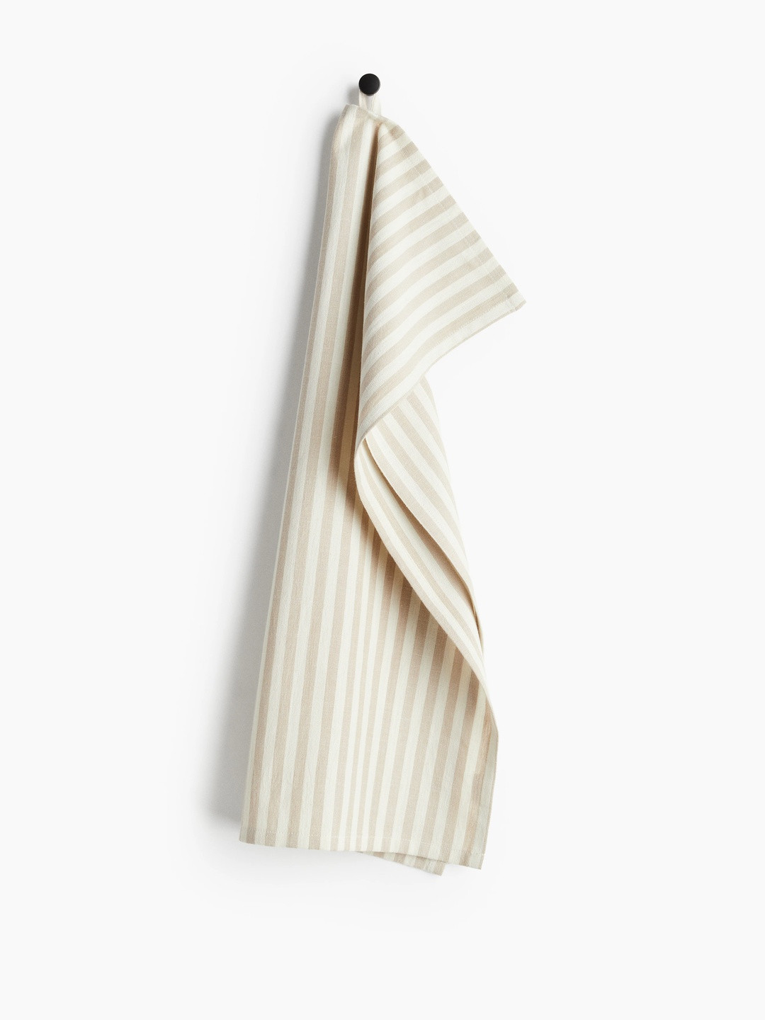 H&M Beige Striped Pure Cotton Hand Towel