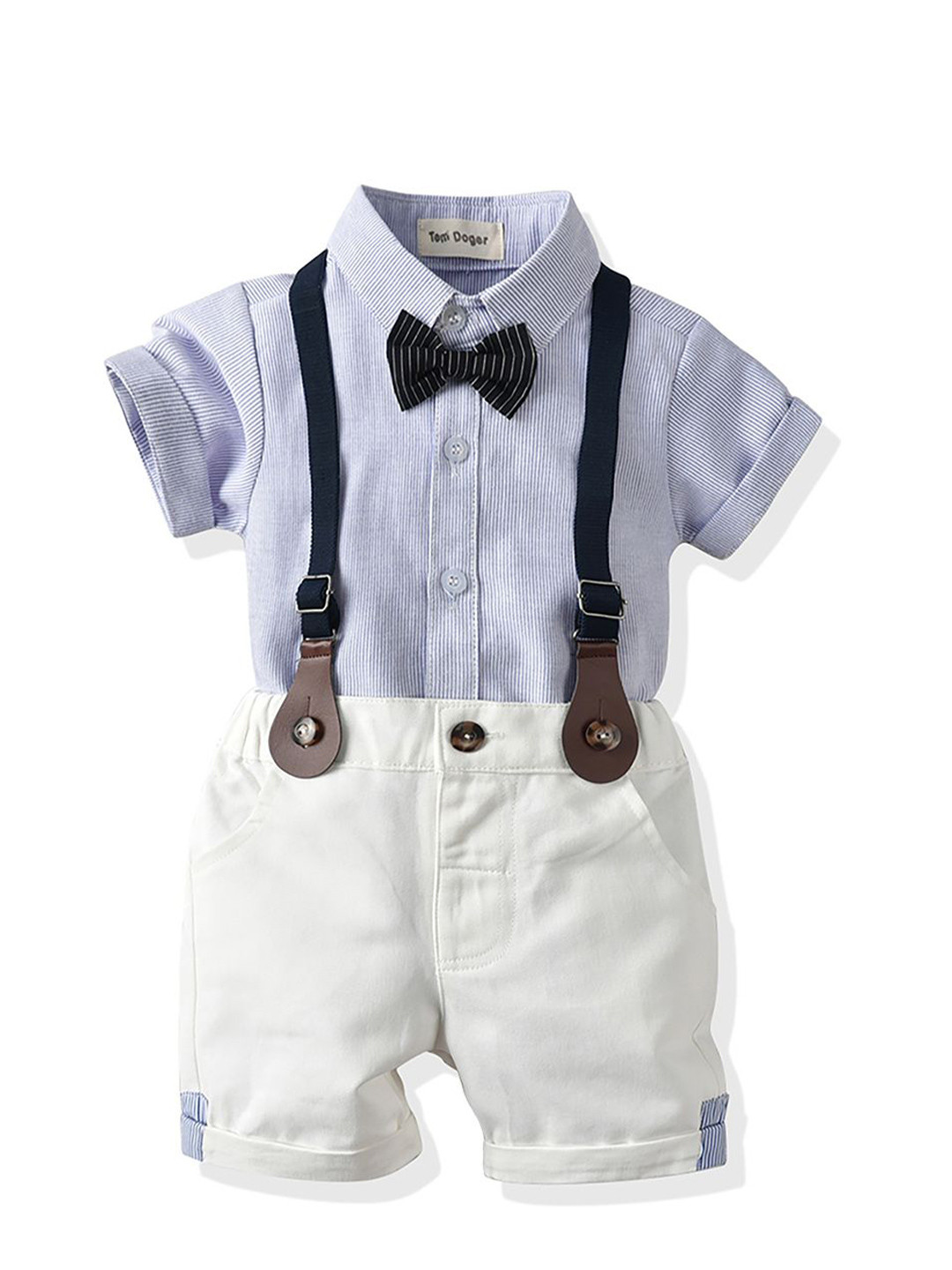JC SPARKLE Boys Striped Short Sleeves Shirt With Shorts