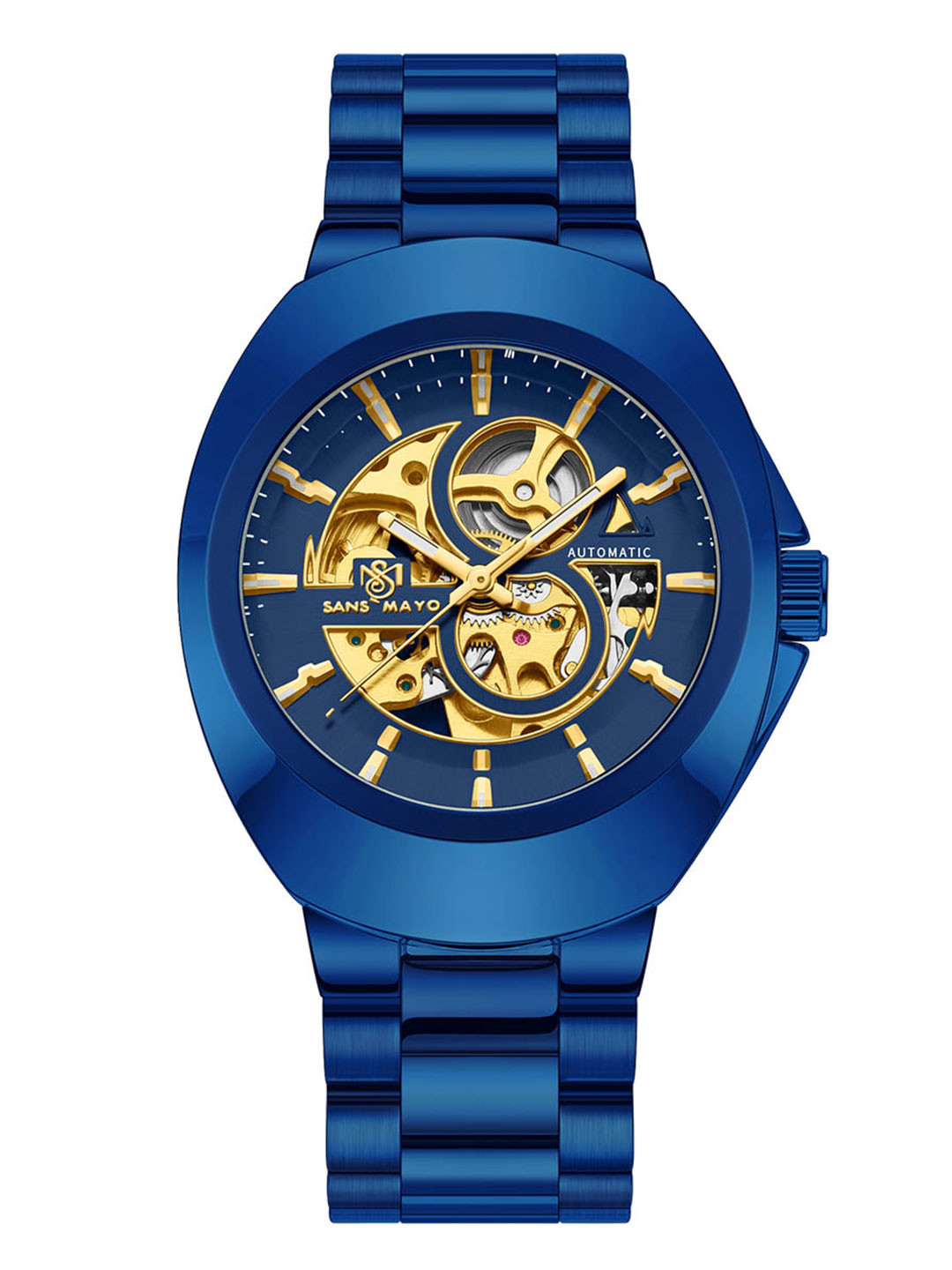 SANSIMAYO Rida Series Men Dial & Straps Analogue Watch SM-M-211-BL-BL-GBL