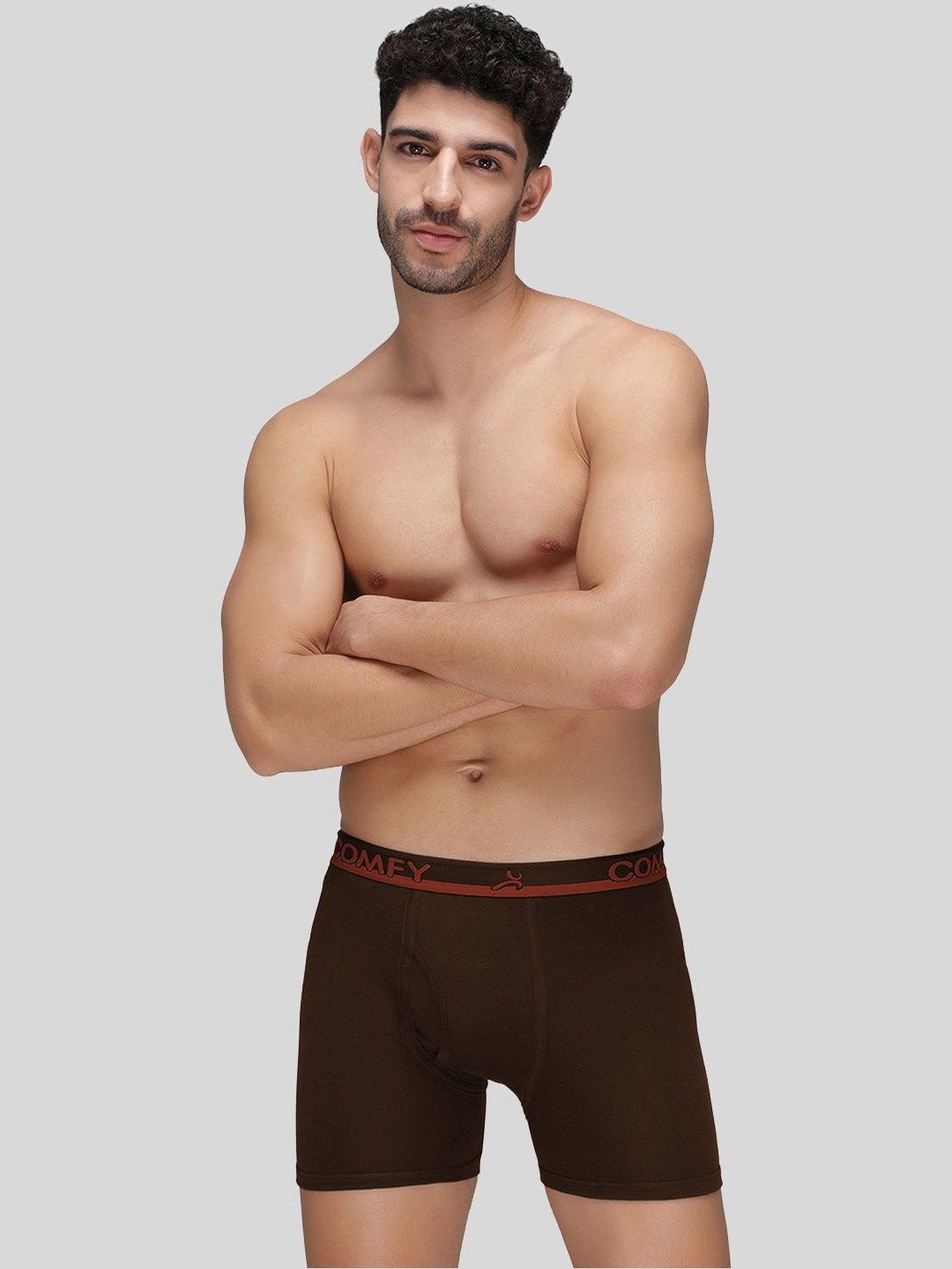 AMUL COMFY Men Pack Of 4 Outer Elastic Cotton Solid Trunk