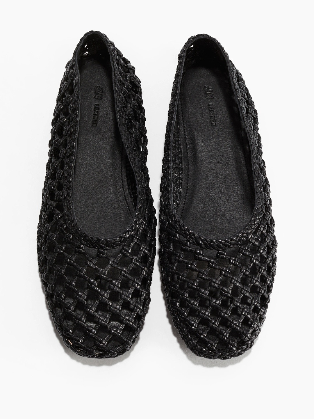 H&M Braided Leather Ballet Pumps
