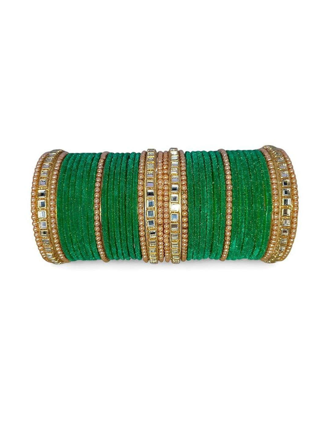 Yaara fashion Set Of 38 Artificial Stone-Studded & Beaded  Bangles