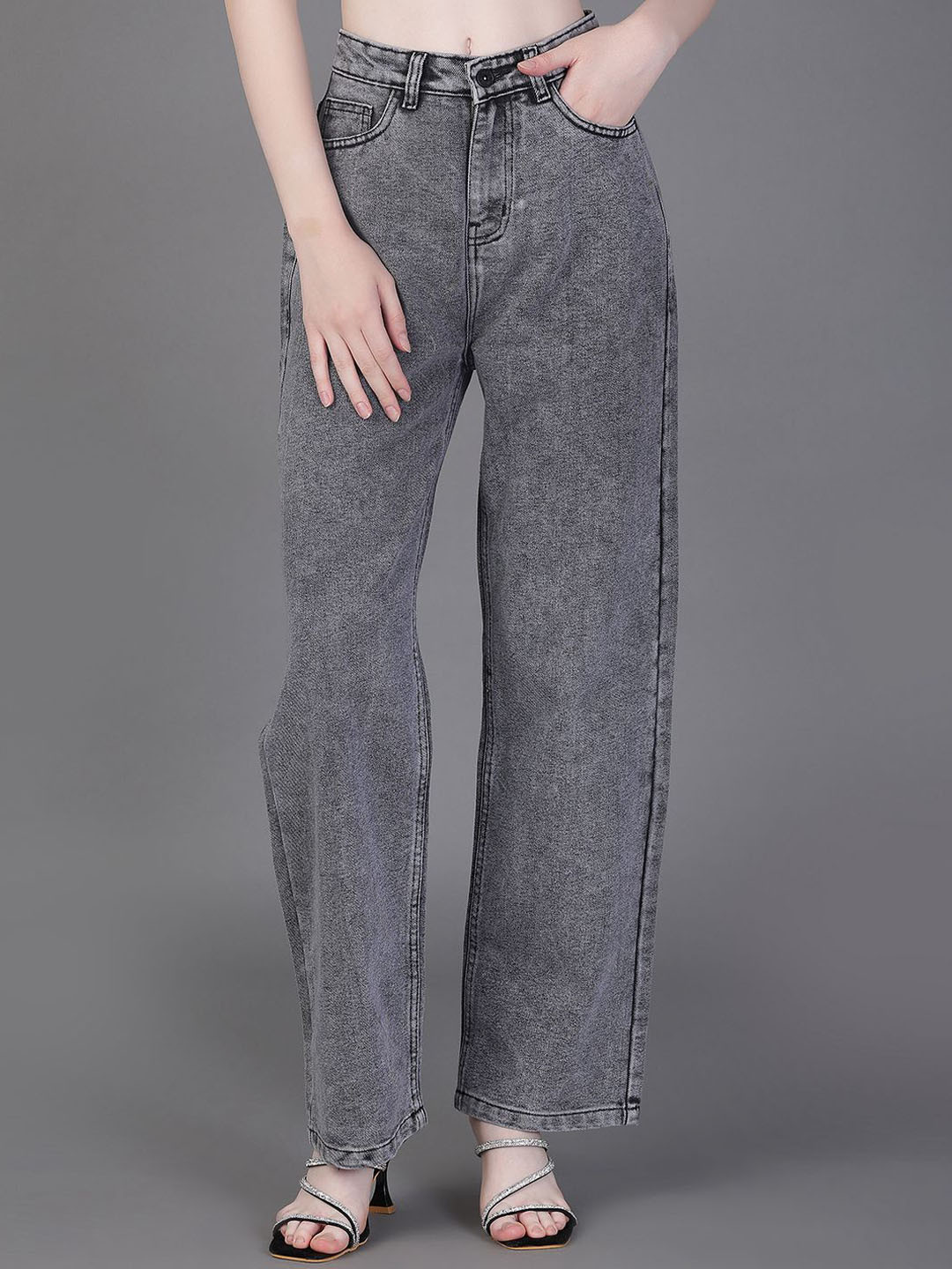 V-Mart Women Regular Fit High-Rise Acid Wash Light Fade Jeans