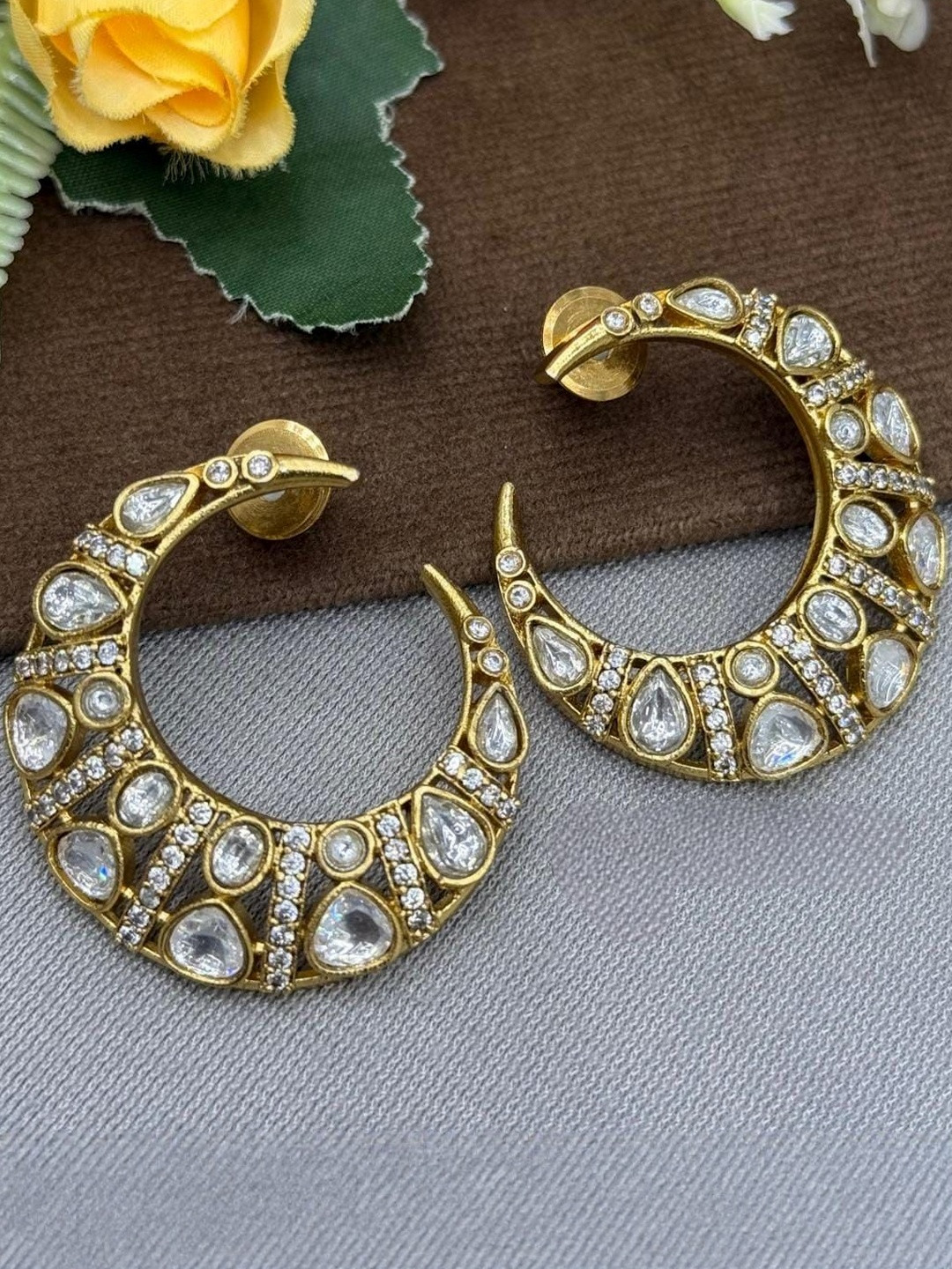 VANSHIKA JEWELS Half Chand Drop Earrings