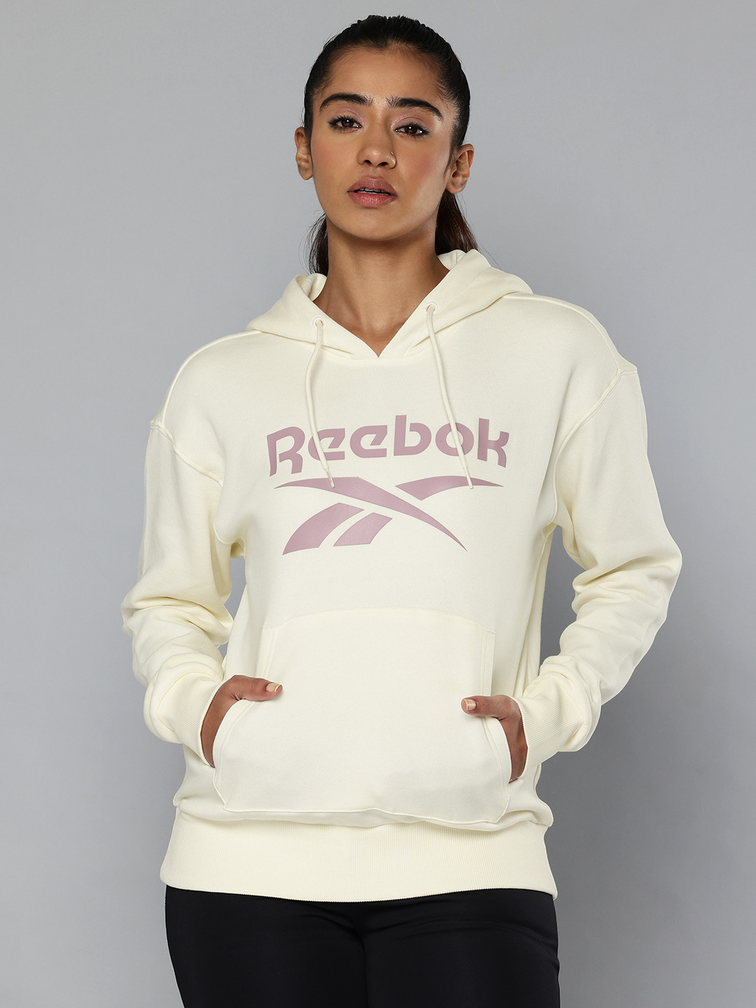 Reebok Brand Logo Print Hooded Sweatshirt