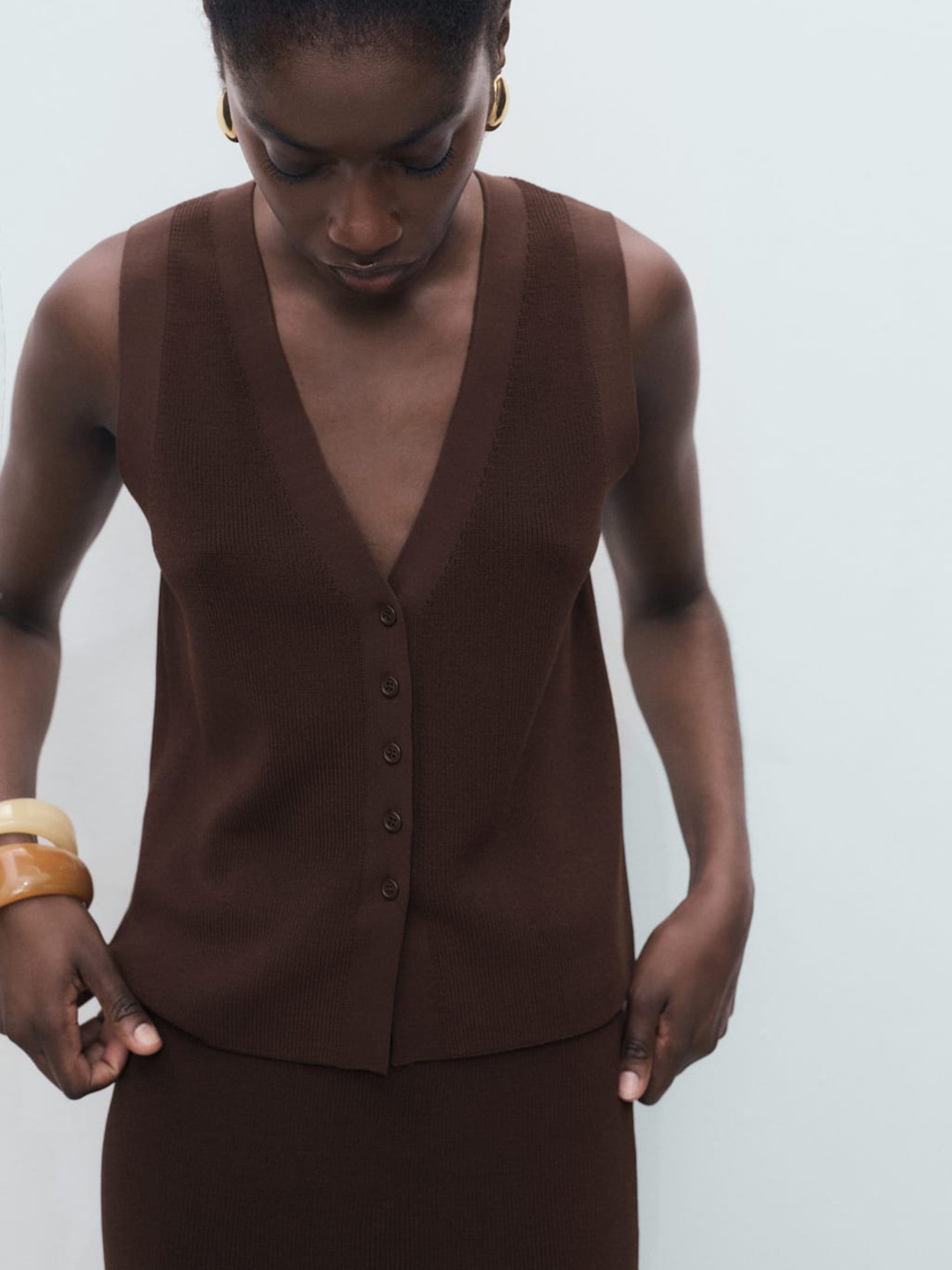 MANGO Knitted V-Neck Sweater