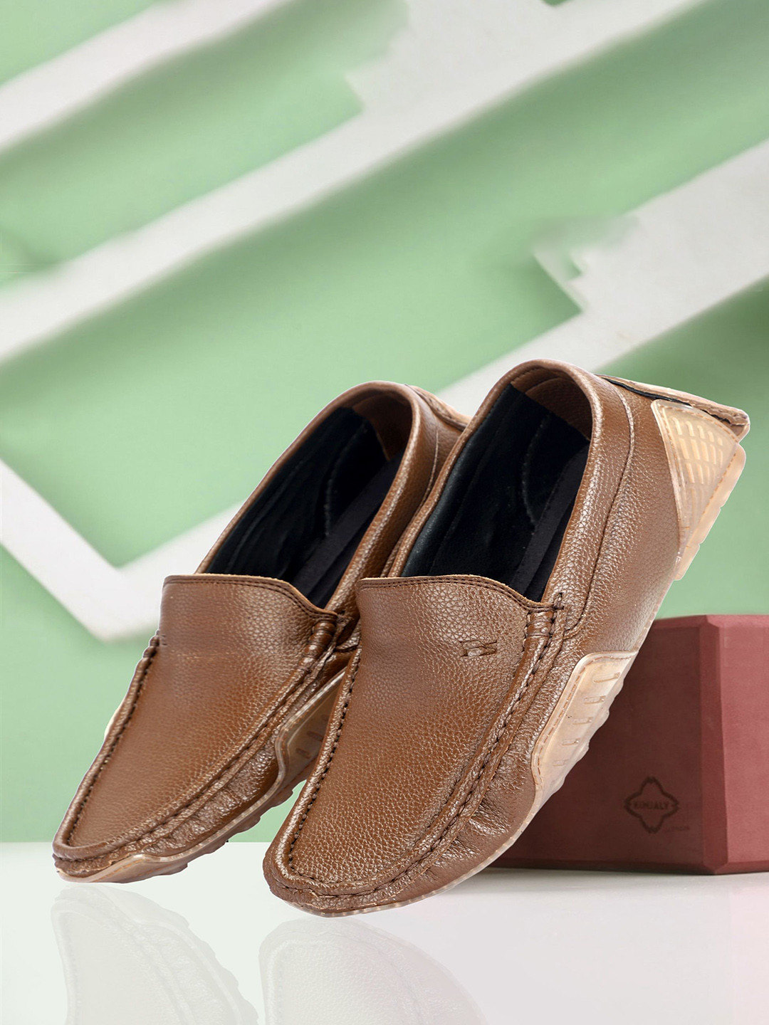 PSSHOES Men Leather Slip-On Driving Shoes