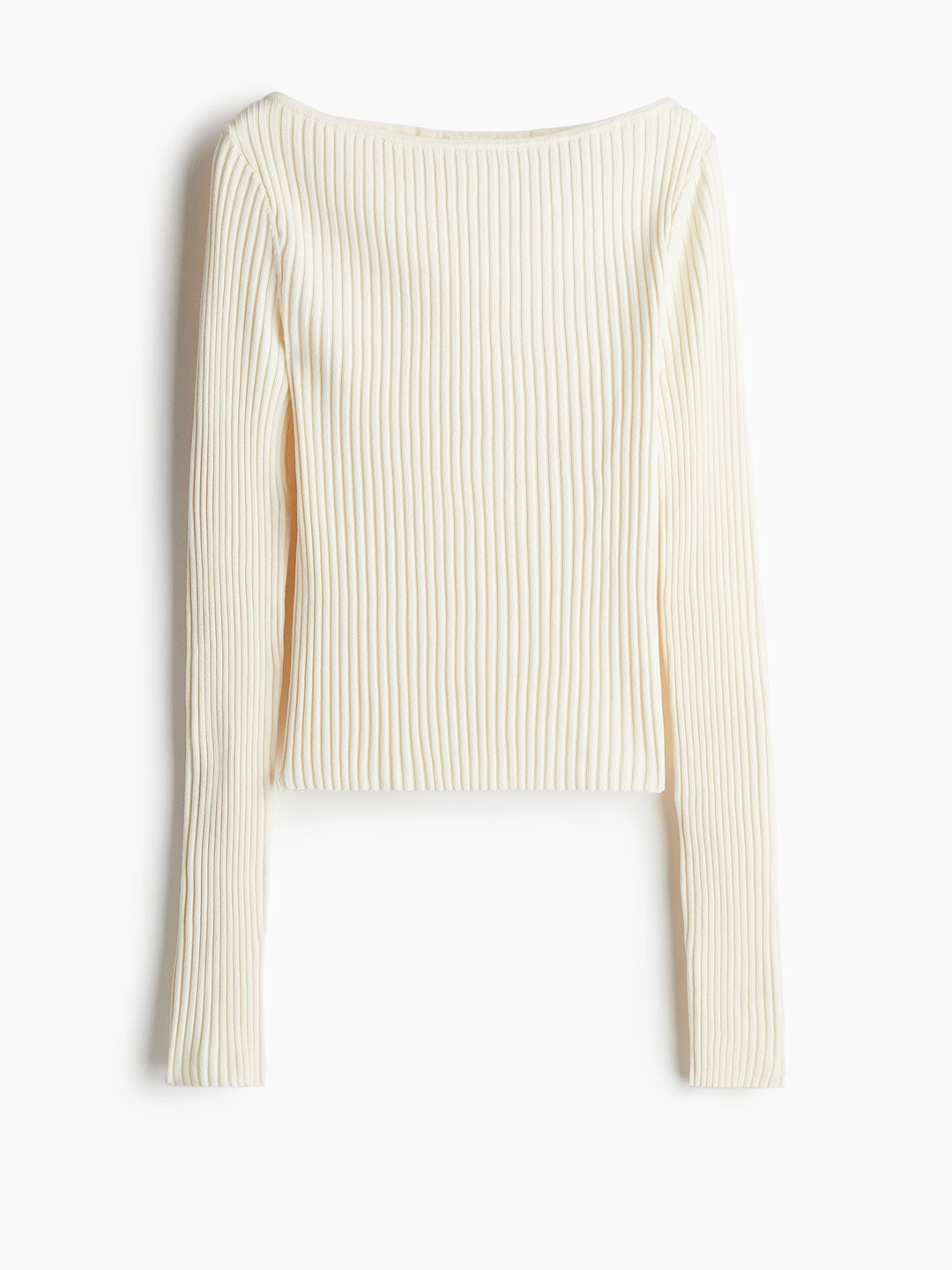 H&M Women Rib-Knit Boat-Neck Top