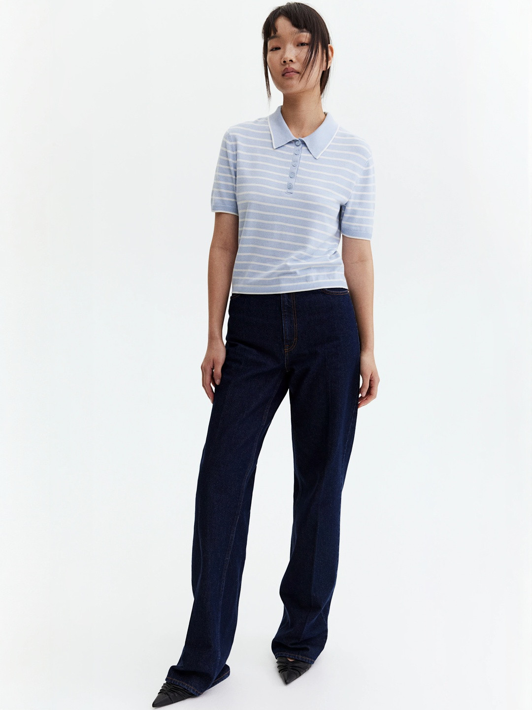 H&M Fine-Knit Polo T-Shirt