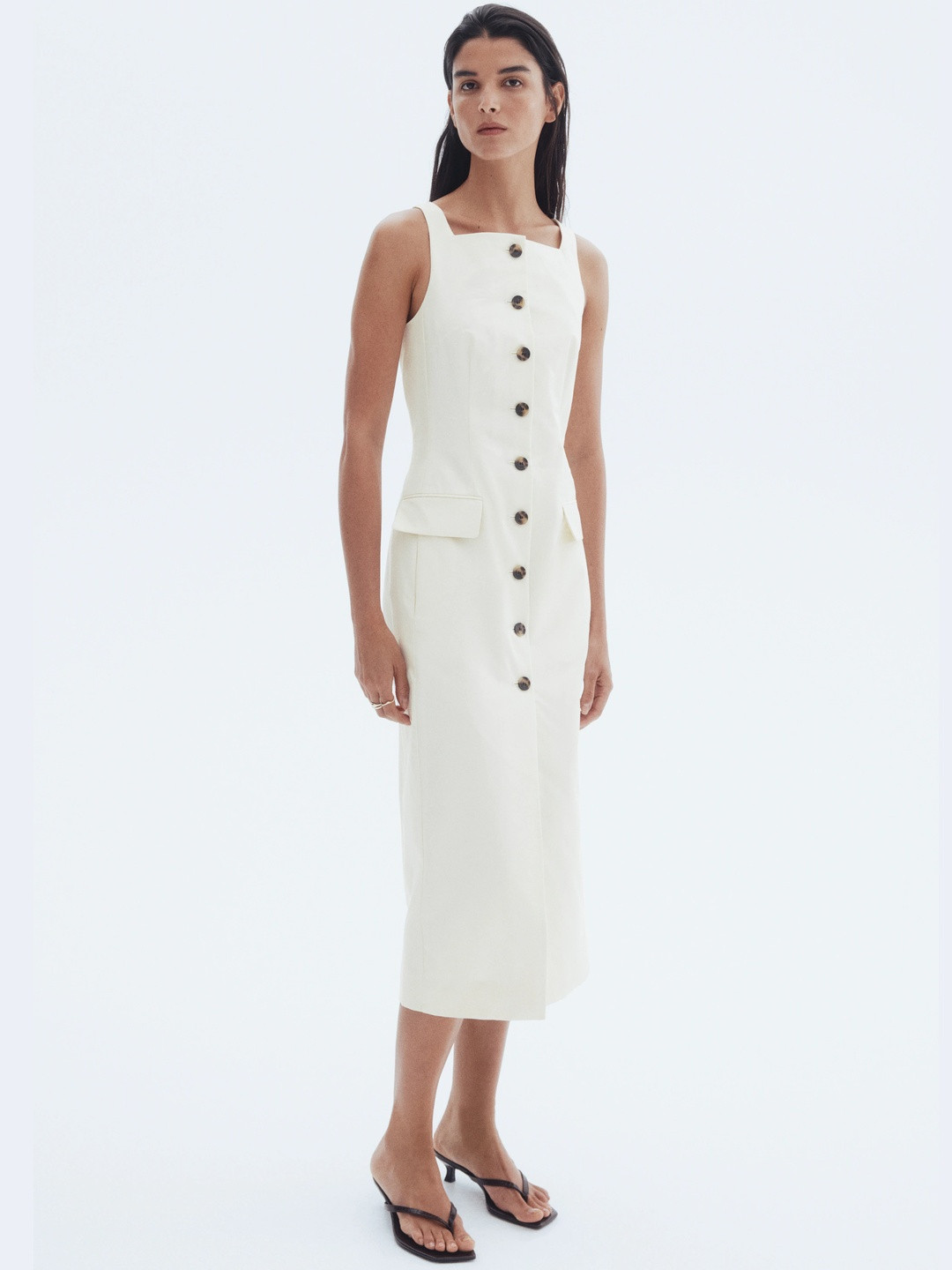 H&M Long Button-Front Dress