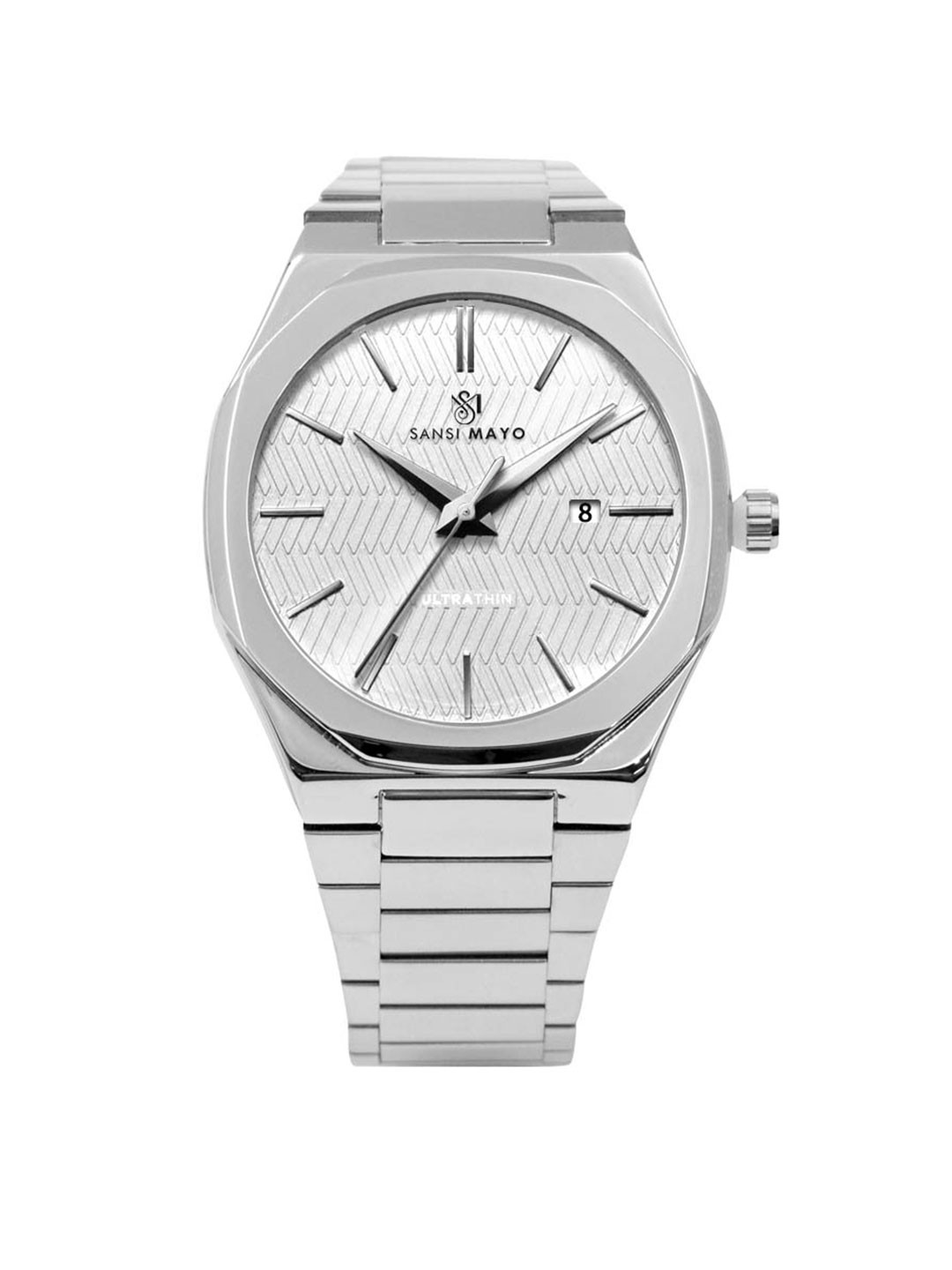 SANSIMAYO BRAUO Stainless Steel Bracelet Style Straps Analogue Watch SM-M-161-S-S-W