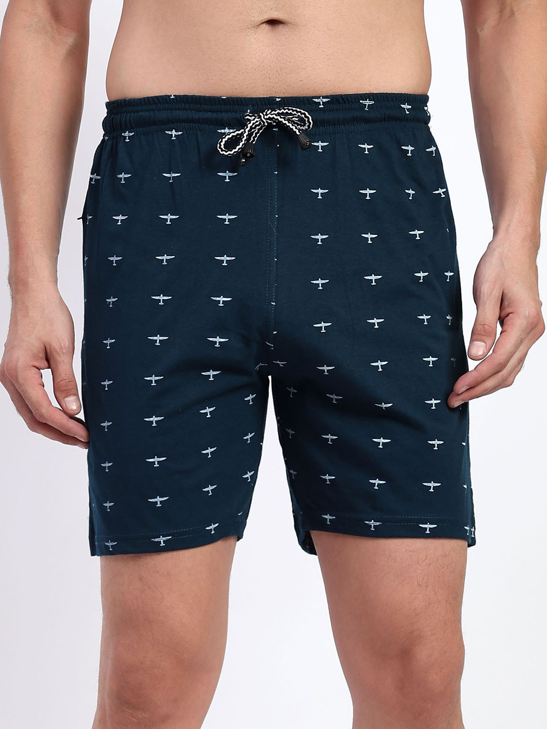 T.T. Men Geometric Printed Regular Fit Mid-Rise Training or Gym Shorts