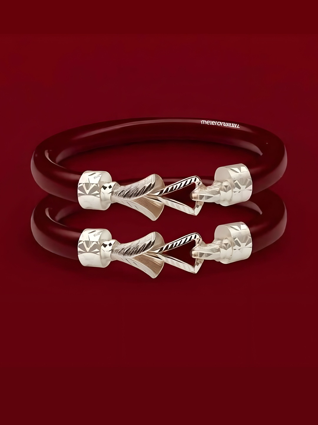 PARASMONI Women 925 Silver Silver-Plated Pola Bangles