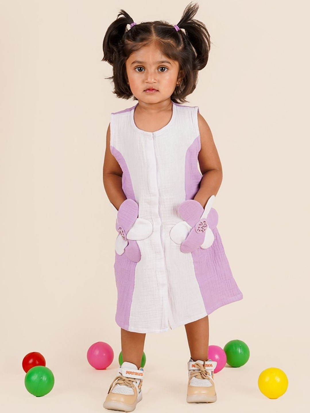 LOYZO-LOYAL TO JOY Mauve & Purple Princess Cut A-Line Dress