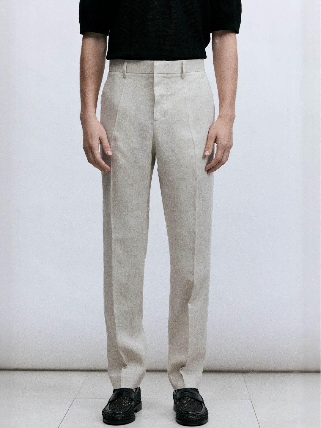 H&M Slim Fit Linen Suit Trousers