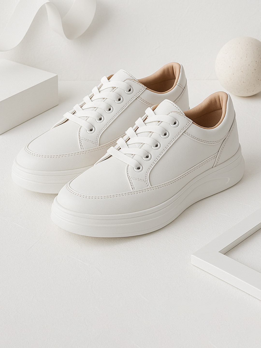 BLINDER Women Lace-Ups Round Toe Sneakers