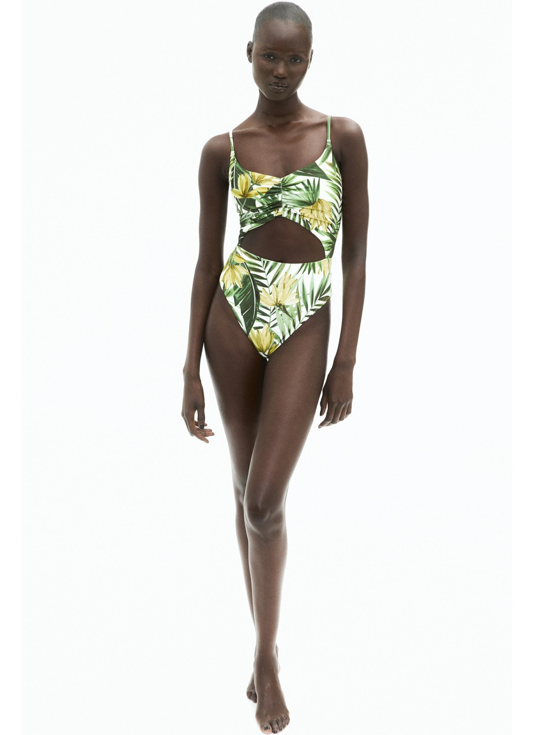 H&M Padded-Cup High-Leg Swimsuit