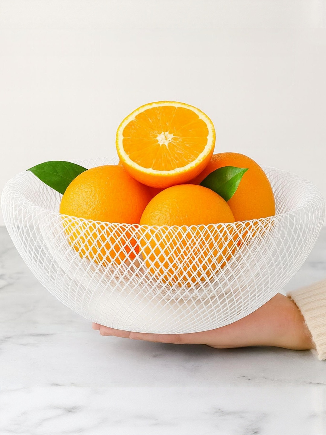 Go Hooked White Metal Super Strong Multi-Utility Fruit and Vegetable Basket