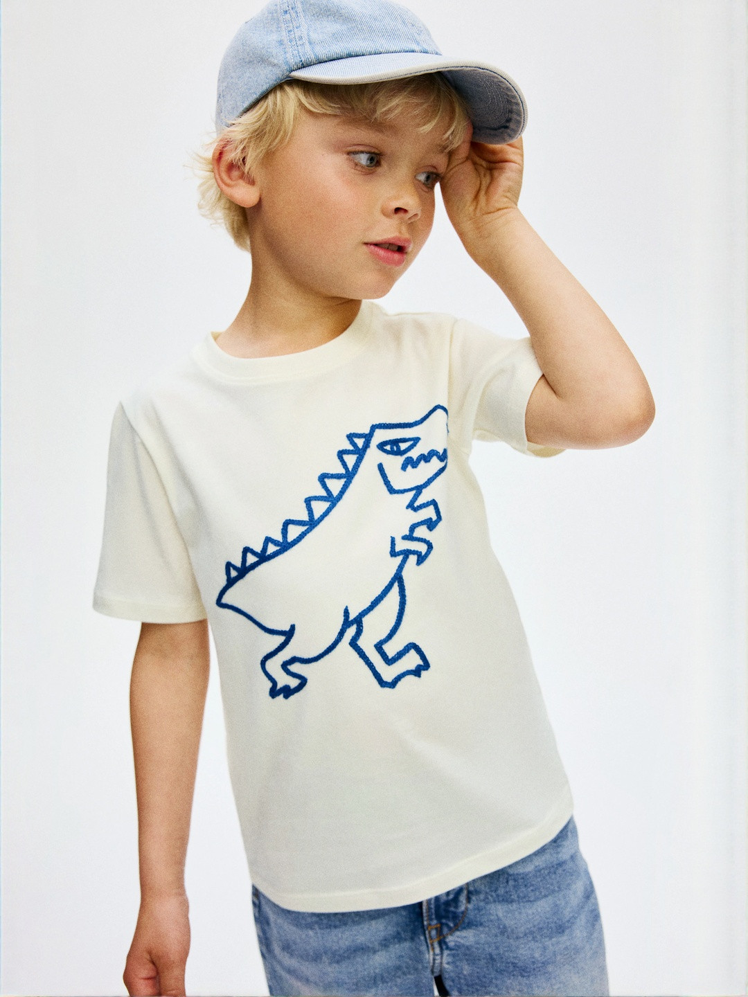 H&M Embroidery-Motif Cotton T-shirt