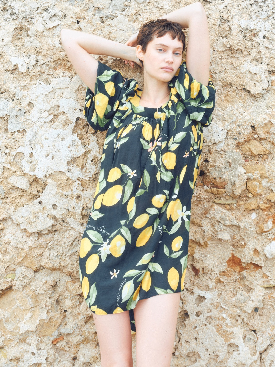 H&M Women Balloon-Sleeved Tunic Dress