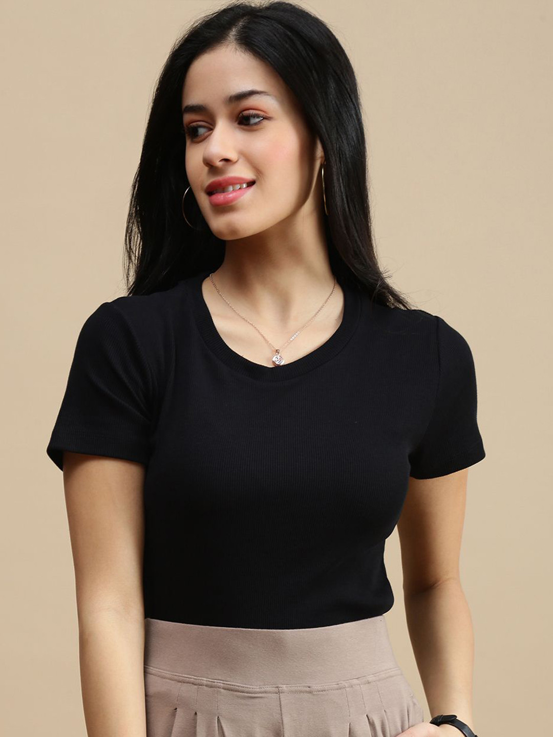 De Moza Ribbed Cotton Top