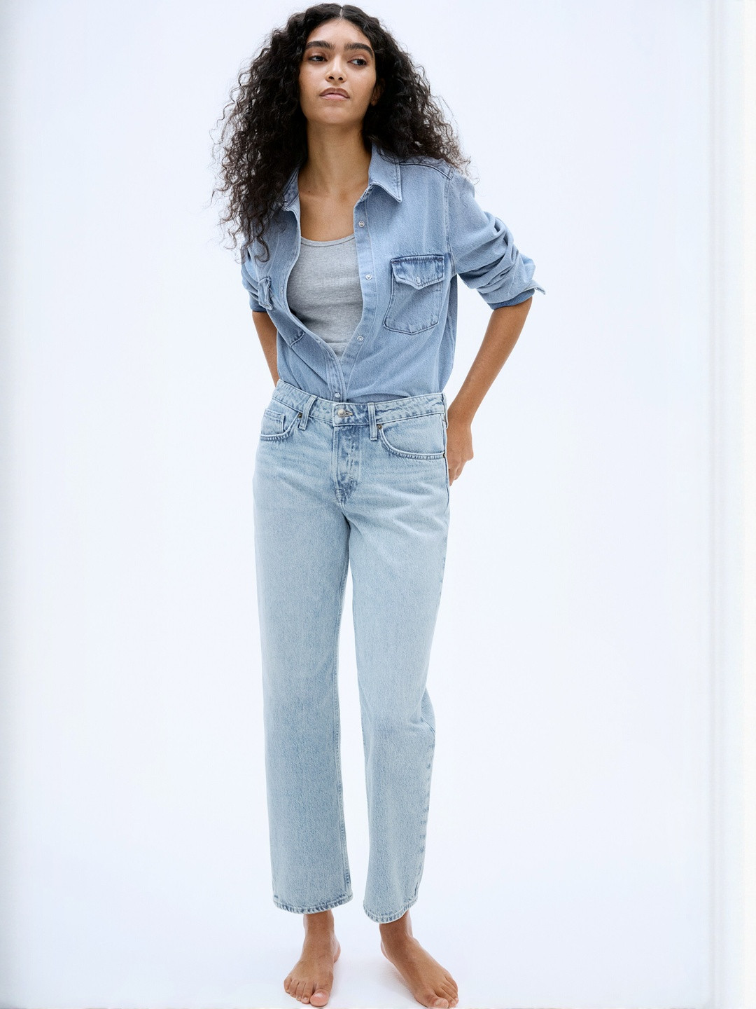 H&M Women Straight Regular Ankle Jeans