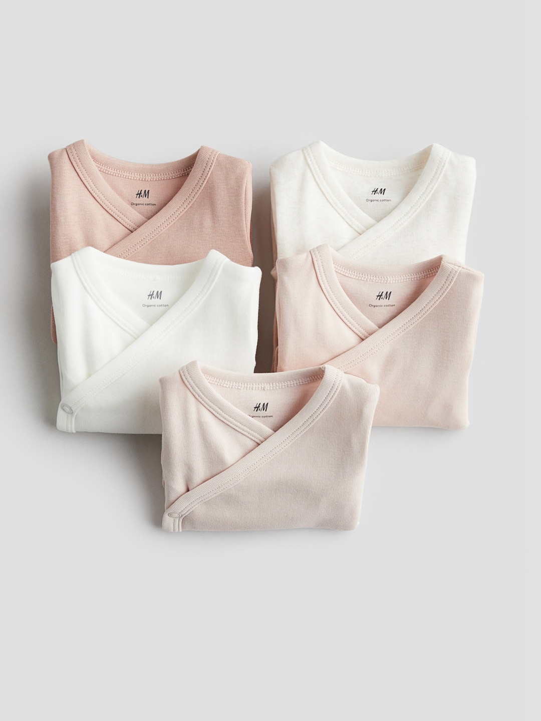 H&M Infant Boys Pack Of 5 Wrap-Over Bodysuits