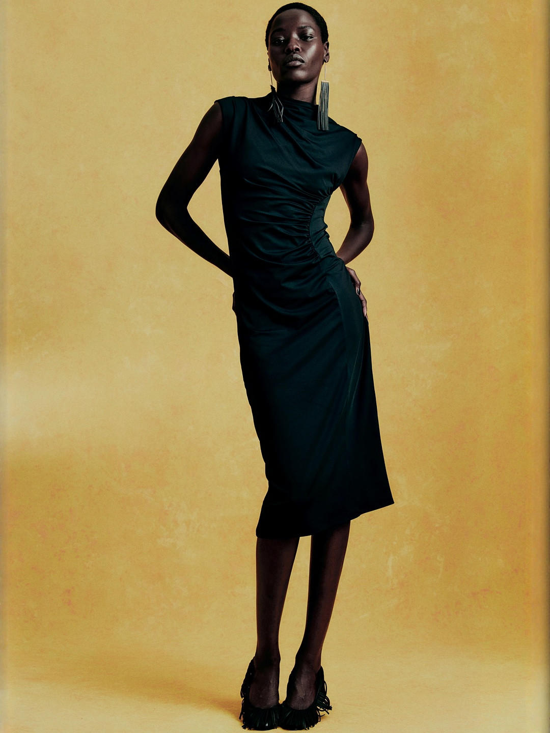 H&M Draped Turtleneck Dress