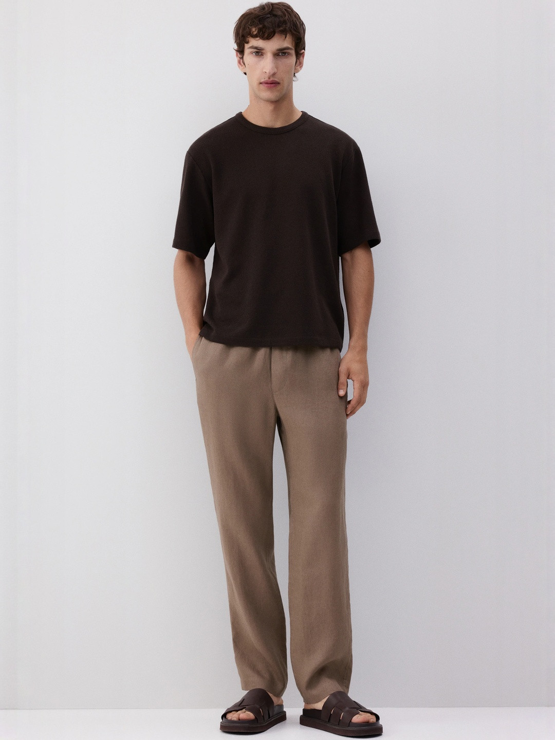 H&M Men Regular Fit Linen Trousers