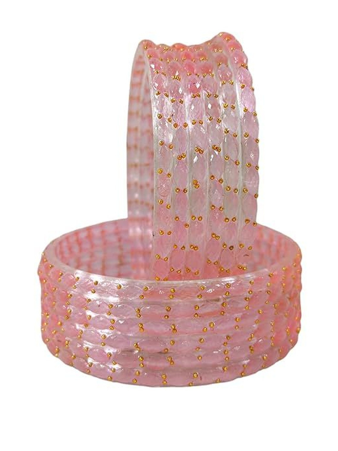 Yaara fashion Set of 12 Artificial Stone Studded Glass Bangles