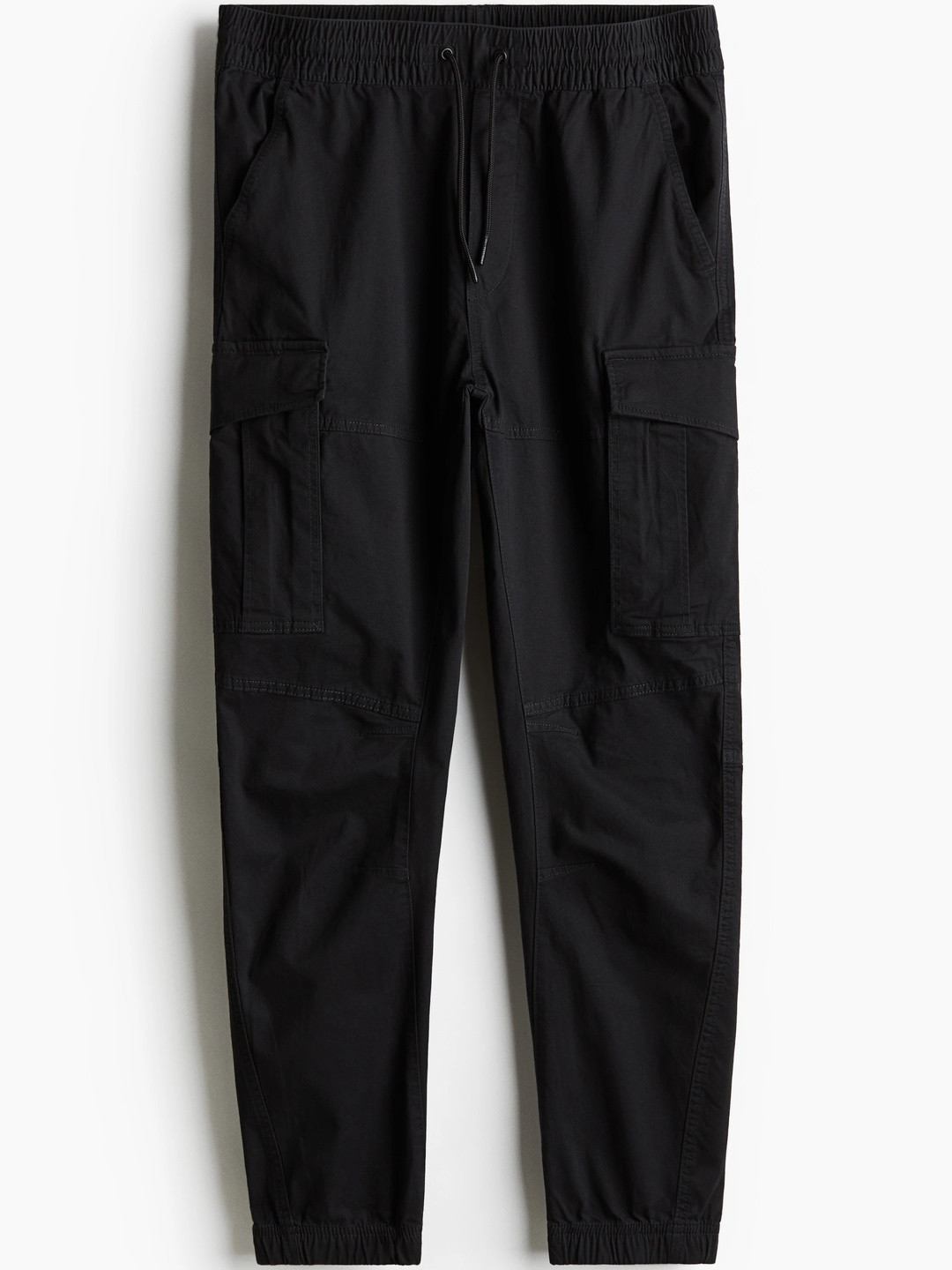 H&M Men Black Solid Cargo Joggers