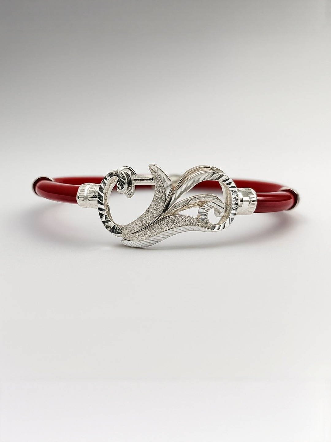 PARASMONI Women Red Sterling Silver Noya Bangles