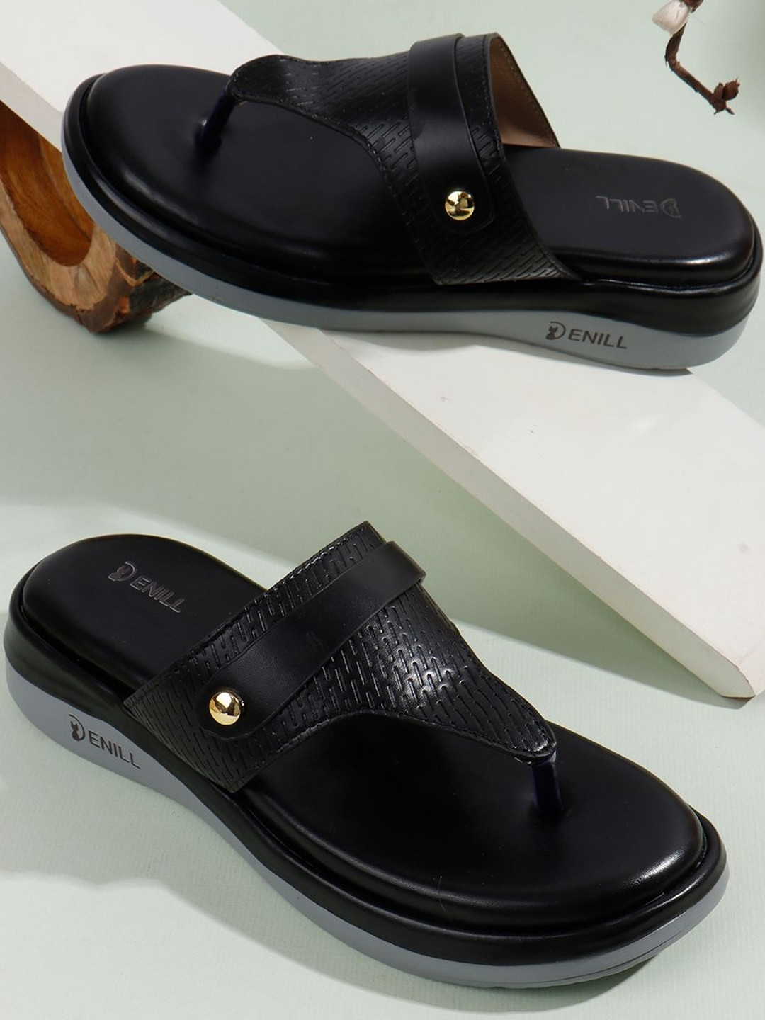Denill Women Black Platform Sandals