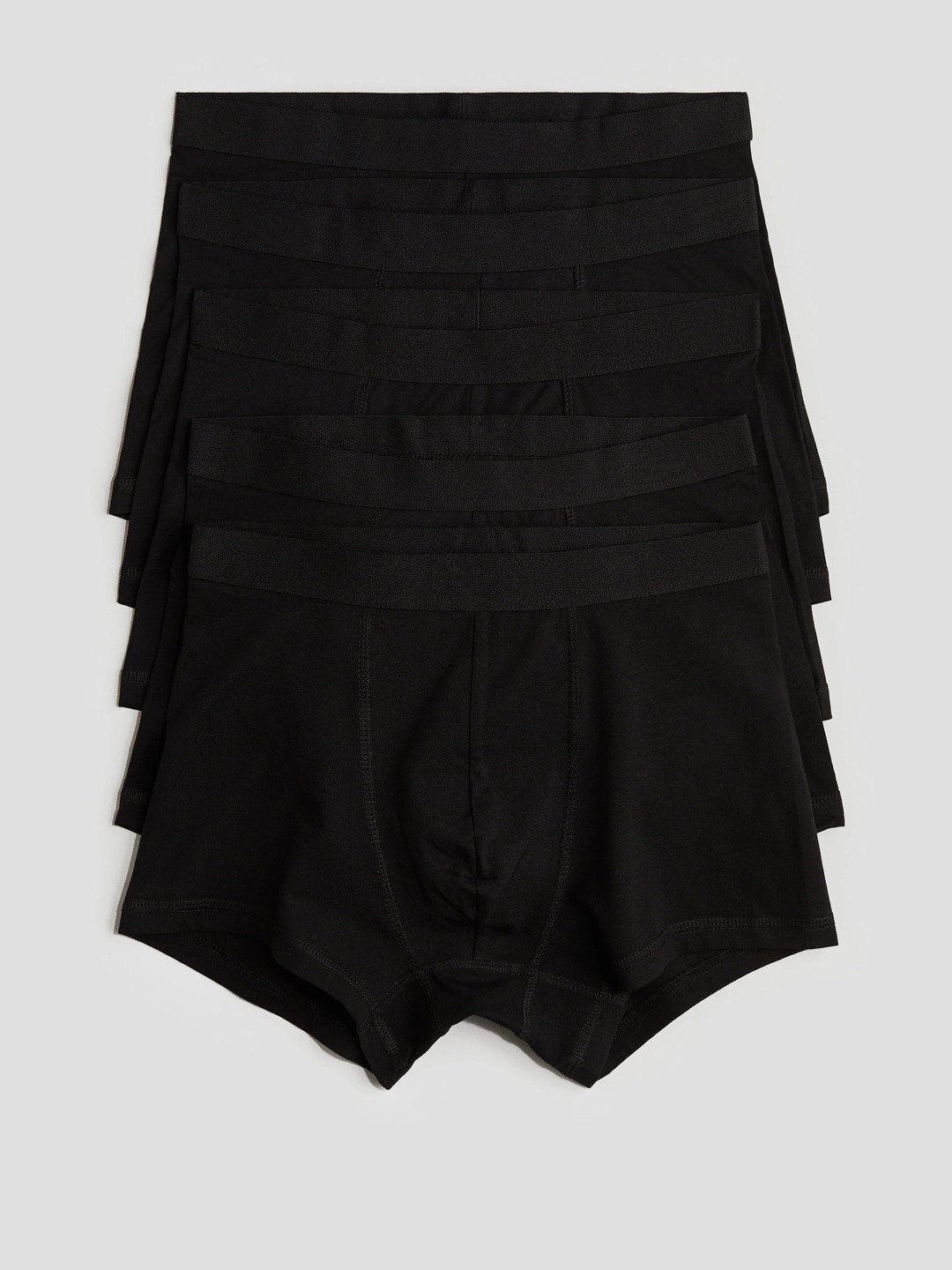 H&M Boys Black Solid 5 Pack Boxer Trunks 0589521006