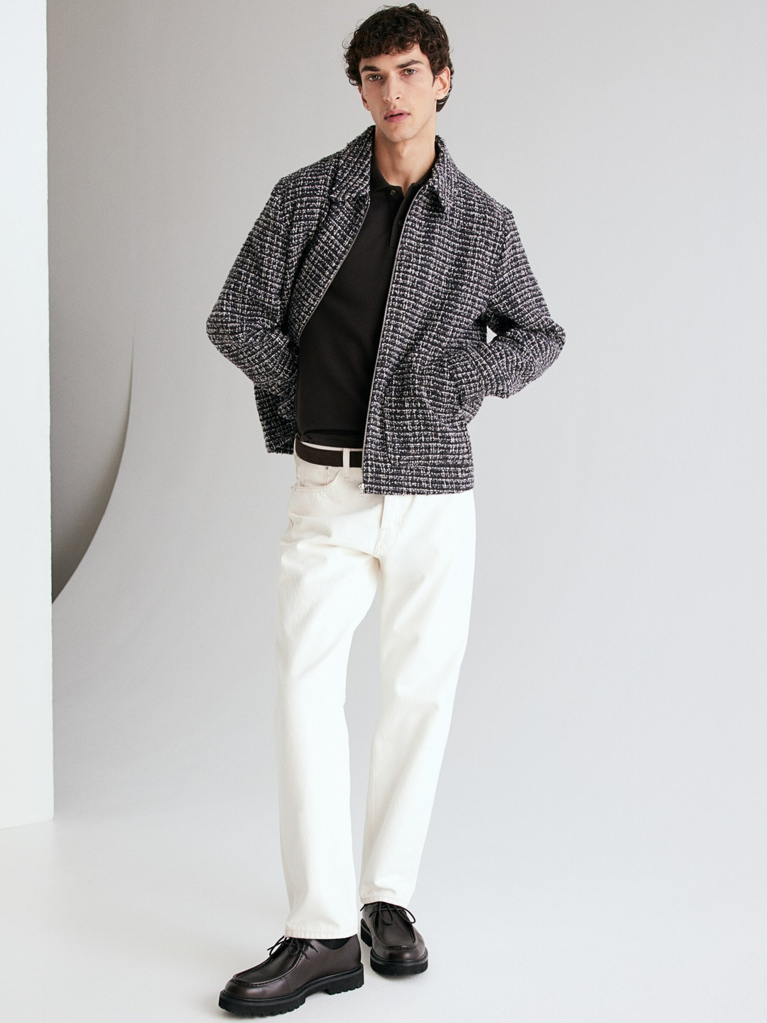 H&M Regular Fit Tweed Overshirt