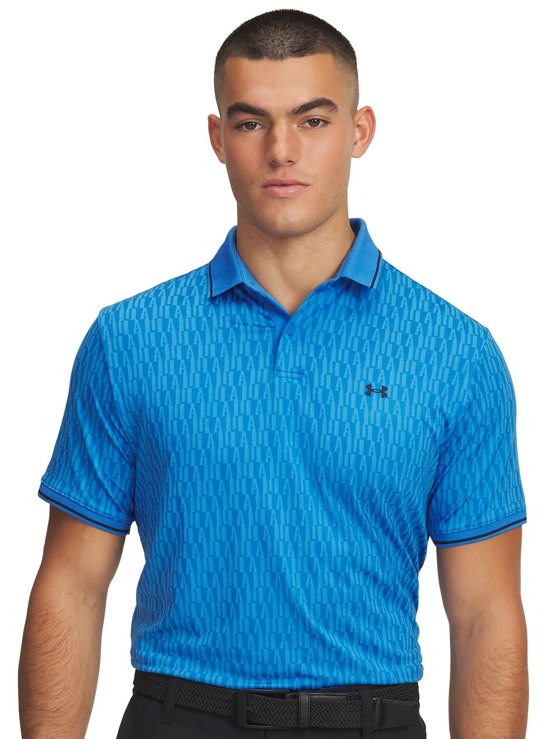 UNDER ARMOUR Men Drive Sport Printed Relaxed Fit Polo Collar Golf T-Shirt