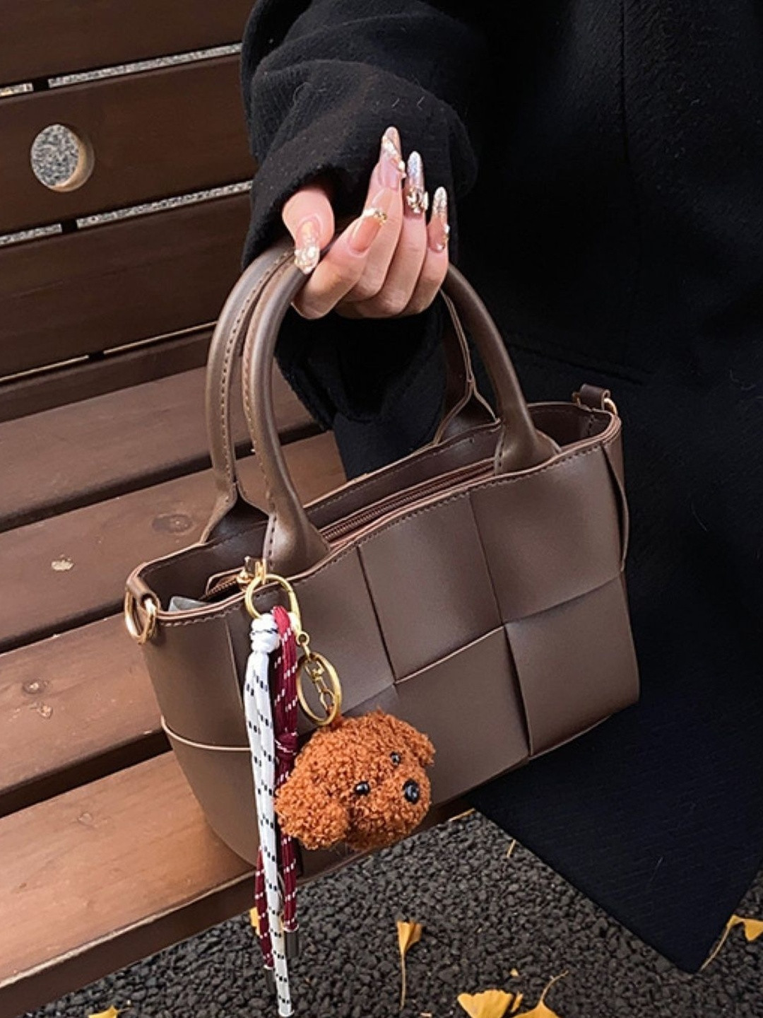 CORSICA Women Brown Solid Shopper Polyester Small Casual Handheld Bag