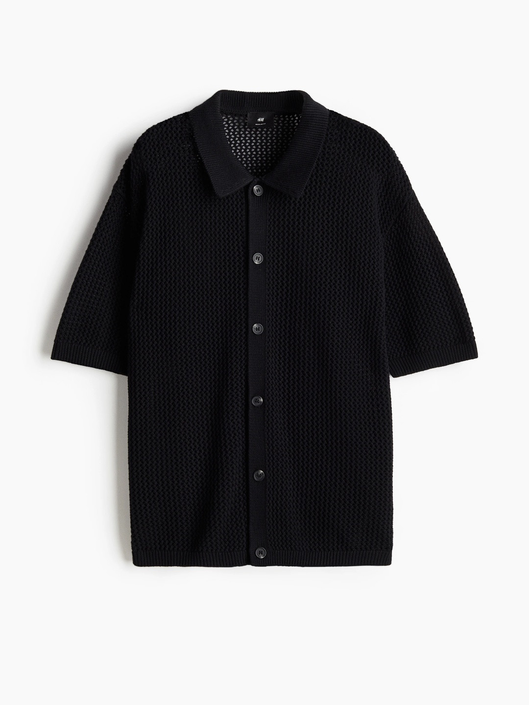 H&M Men Pointelle-Knit Cotton Shirt