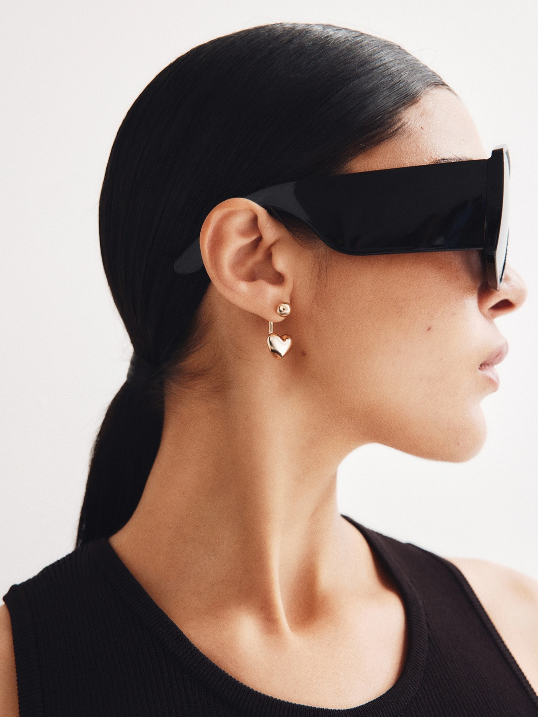 H&M Heart-Shaped Front & Back Earrings