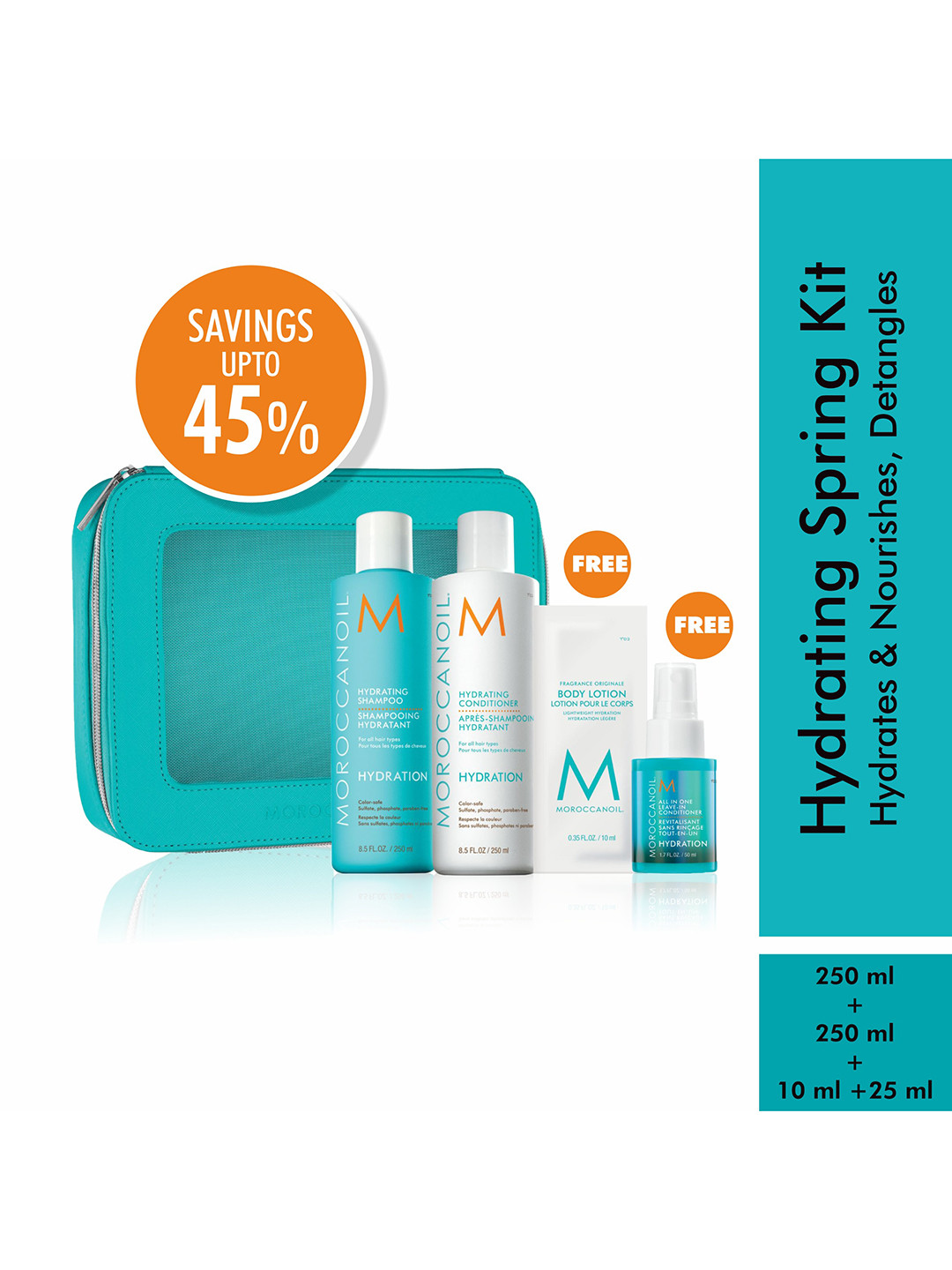 MOROCCANOIL Spring Hydrating Kit 2024 - Shampoo + Body Lotion + Leave-In + Conditioner