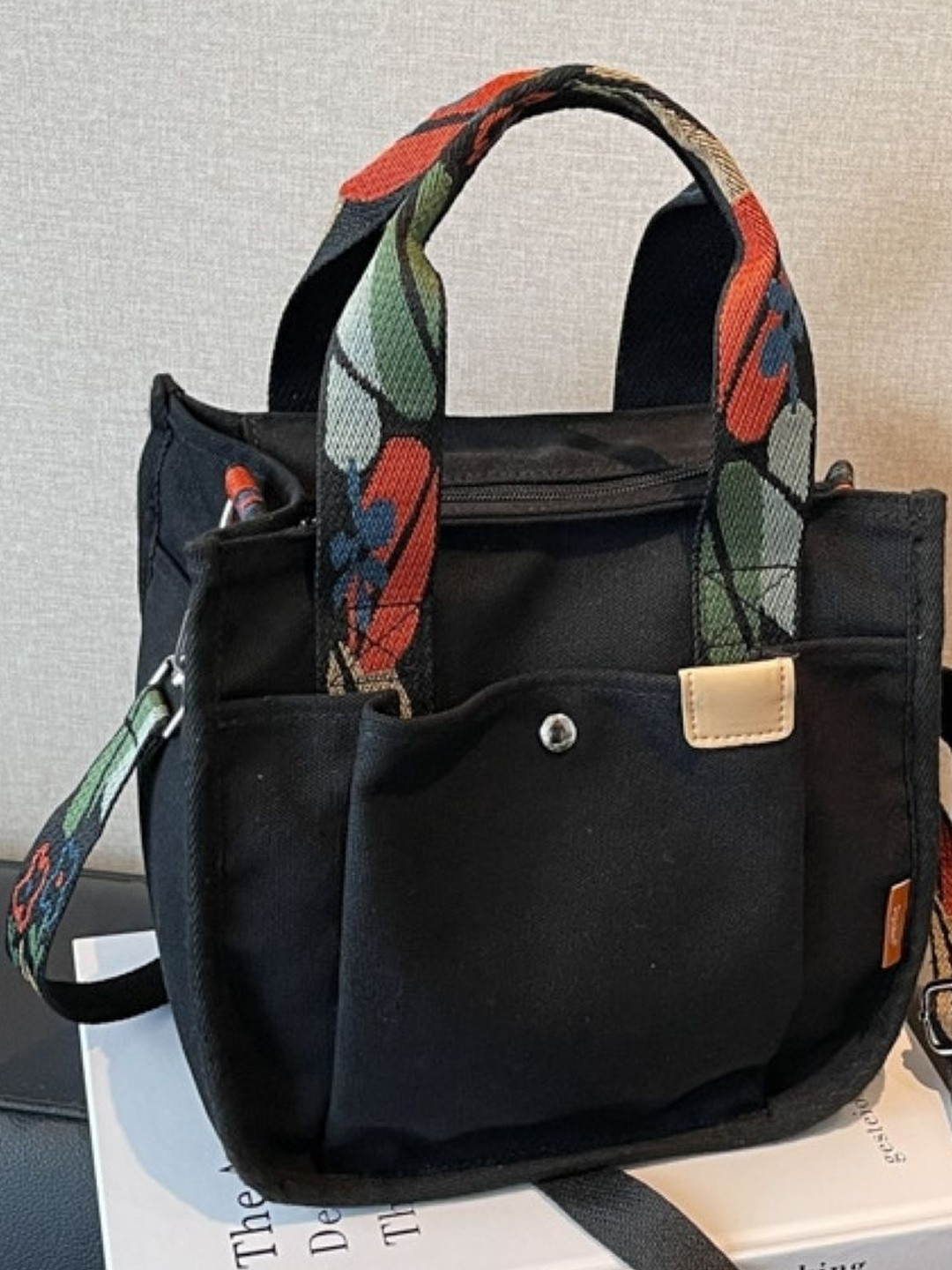 CORSICA Women Black Ethnic Motifs Polyster Printed Regular Casual Shoulder Bag