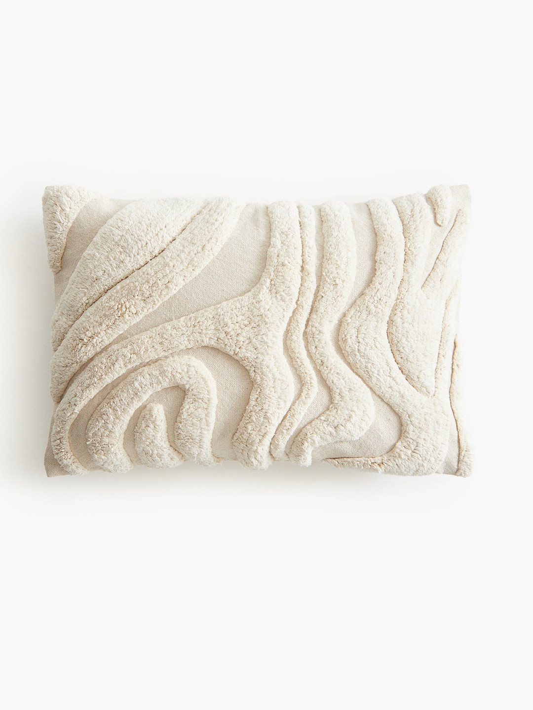 H&M Beige Patterned Cotton Cushion Cover