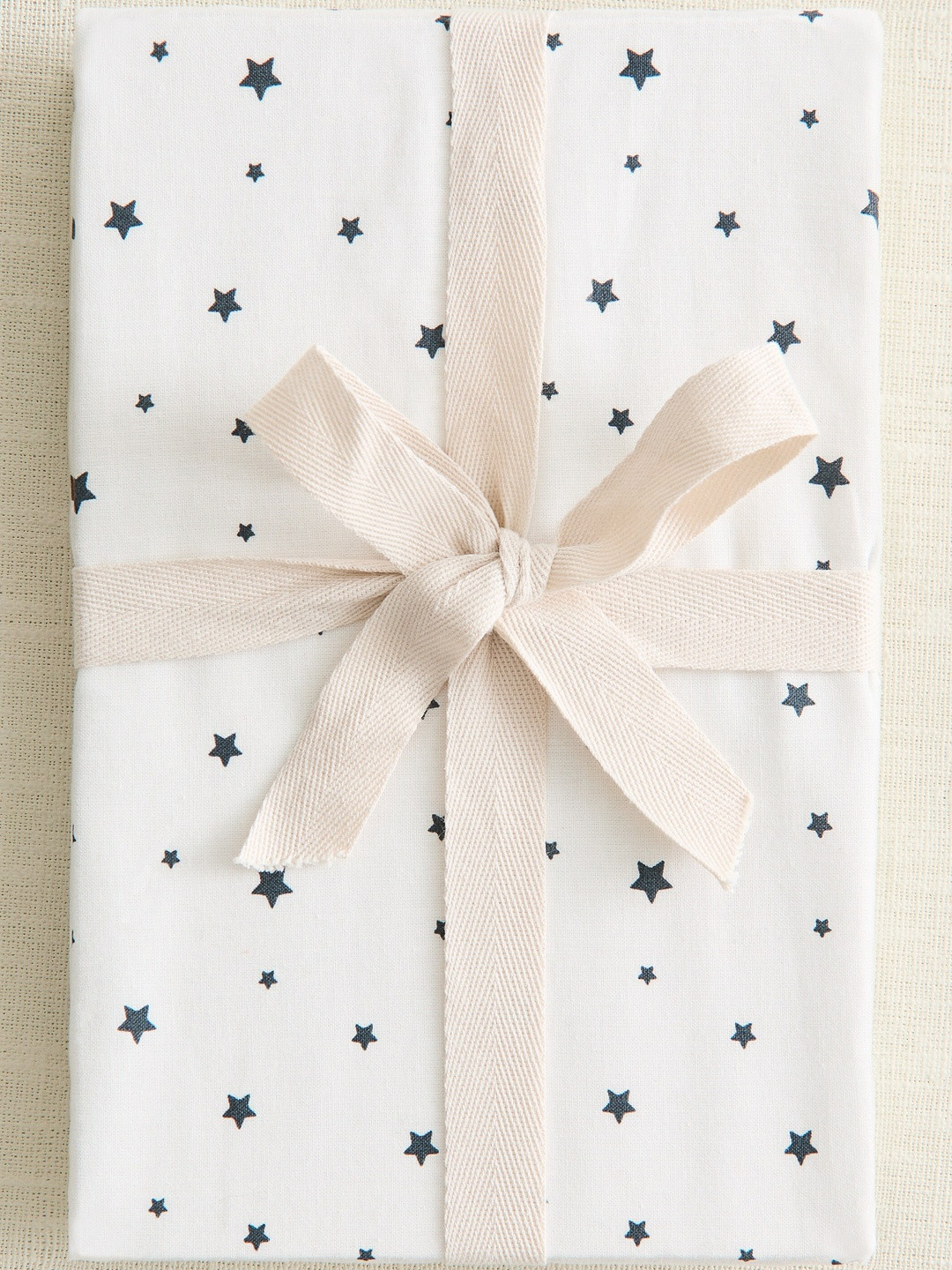 H&M White And Blue Pure Cotton Cot Fitted Sheet