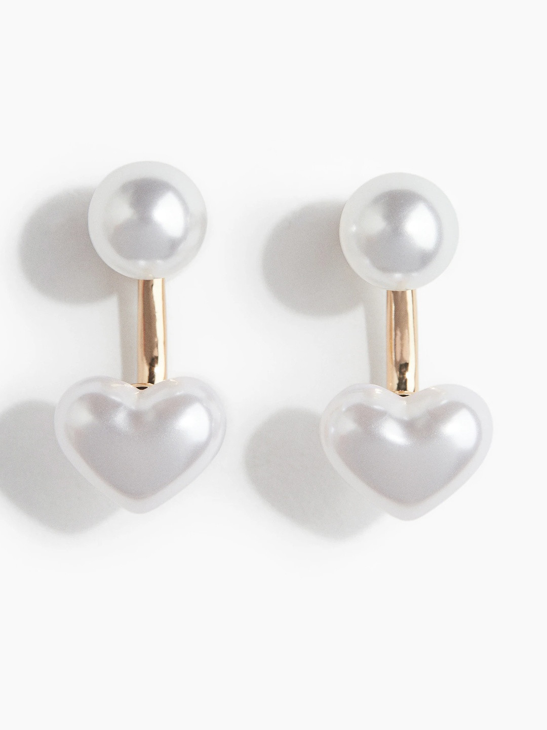 H&M Heart-Shaped Front & Back Earrings