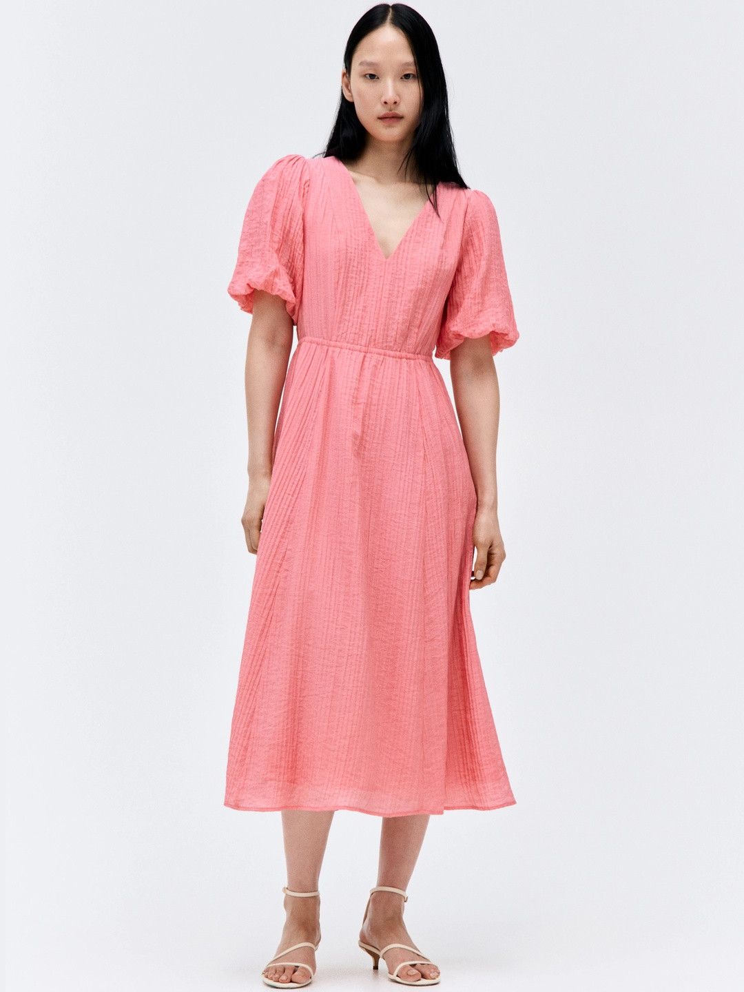 H&M Women Solid Fit And Flare Maxi Dress