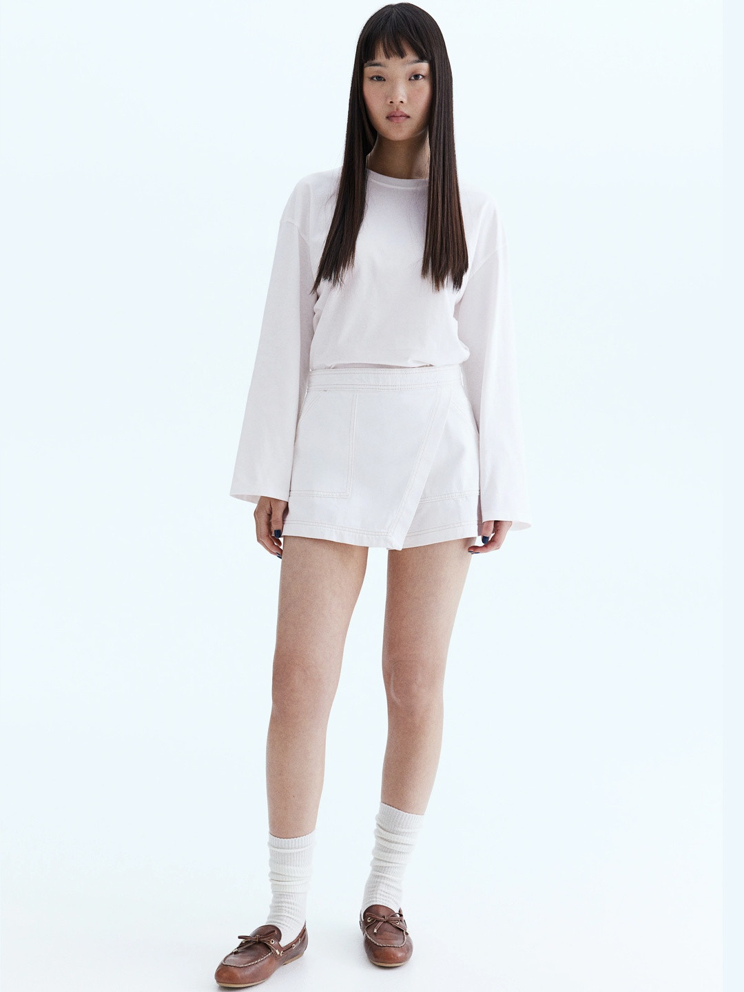 H&M Pure Cotton Denim Skort Skirt