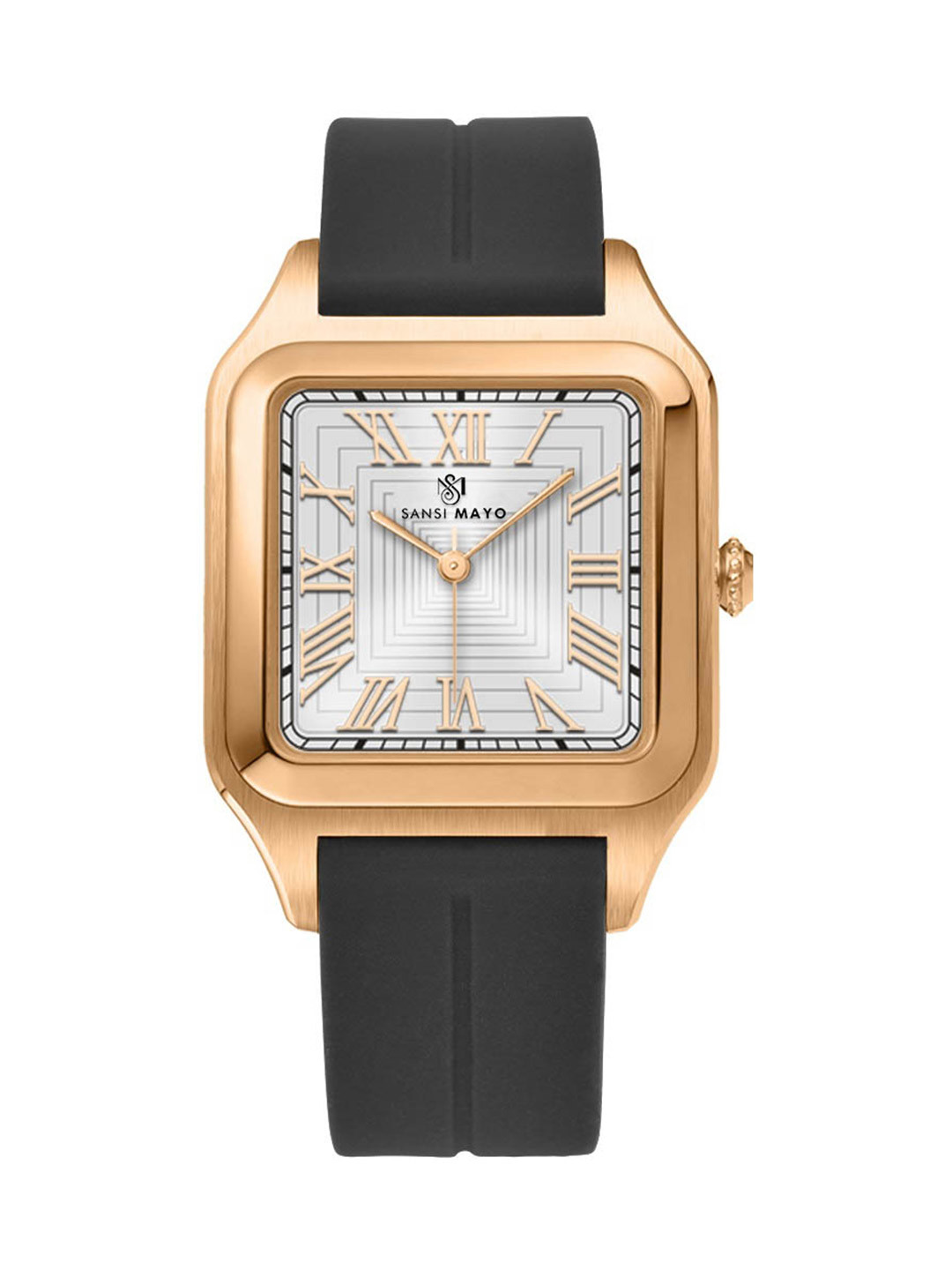 SANSIMAYO Mojo Men Square Dial Quartz Analogue Watch SM-M-183-B-RG-W