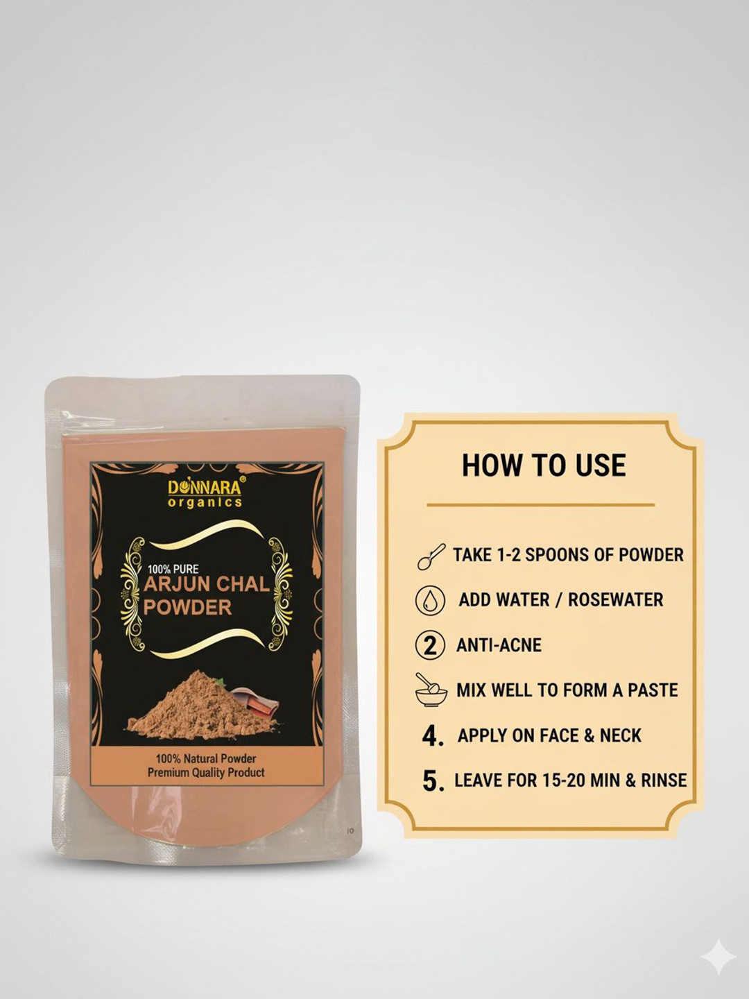 Donnara Organics Arjun Chaal Powder For Skin Brightening & Blemish Control - 100 g