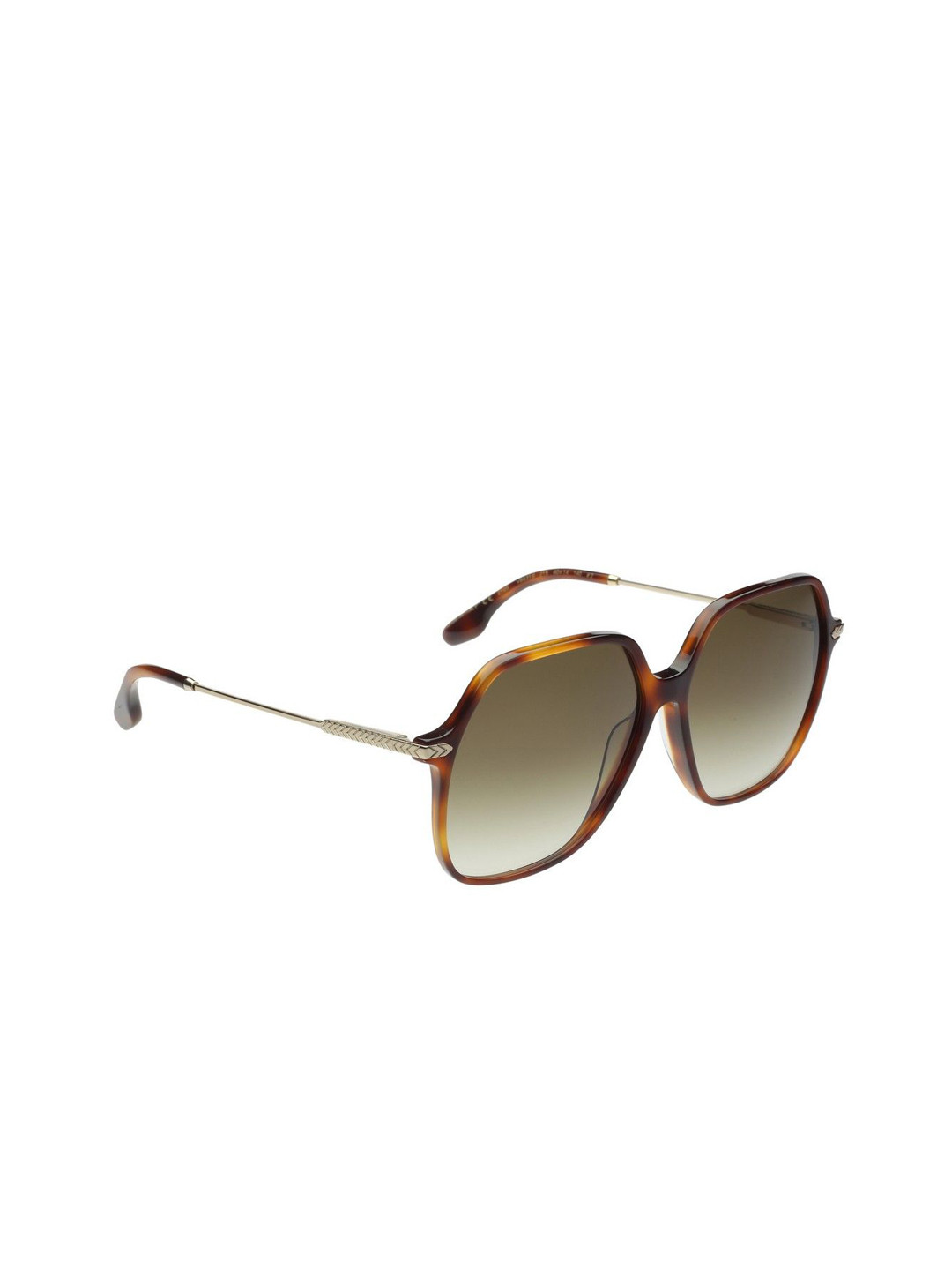 Victoria Beckham Women Green Lens & Brown Rectangle Sunglasses