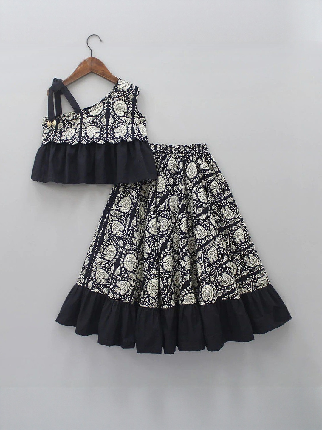 Leons Fab Girls Printed Beads and Stones Lehenga Choli